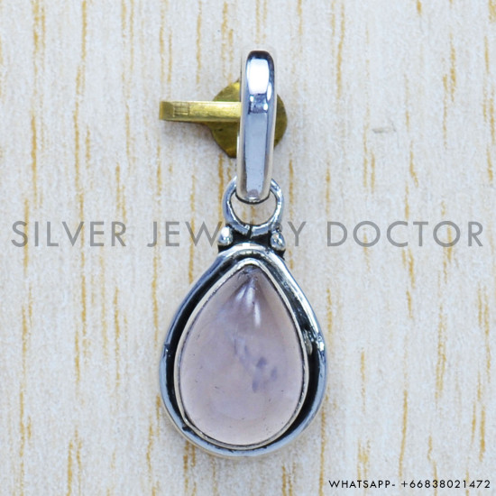 Rose Quartz 925 Sterling Silver Pendant (SJWP-730)