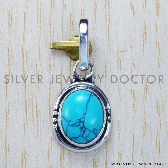 Turquoise 925 Sterling Silver Pendant (SJWP-731)