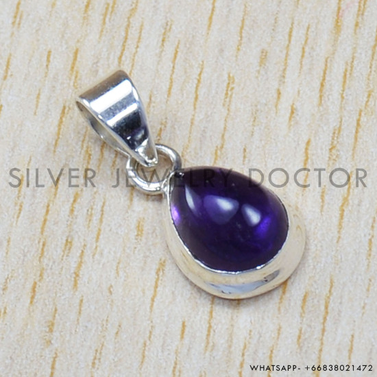 Amethyst 925 Sterling Silver Pendant (SJWP-734)