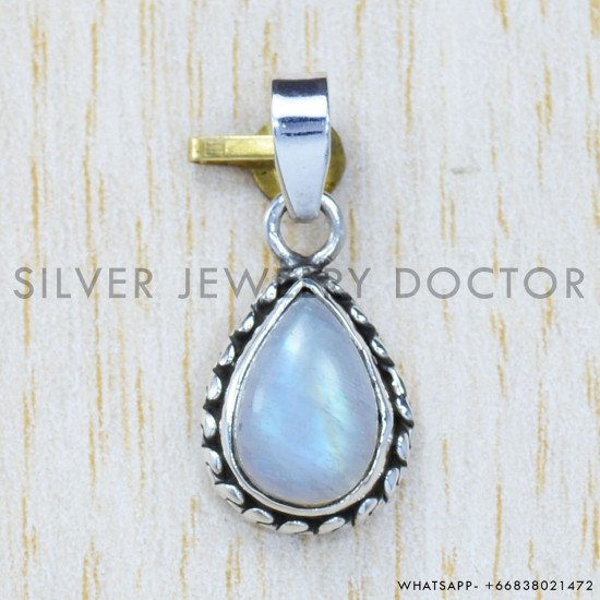 Rainbow Moonstone 925 Sterling Silver Pendant (SJWP-735)