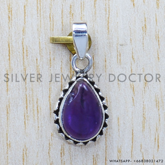 Amethyst 925 Sterling Silver Pendant (SJWP-740)