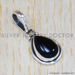 Black Onyx 925 Sterling Silver Pendant (SJWP-742)