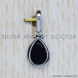 Black Onyx 925 Sterling Silver Pendant (SJWP-742)