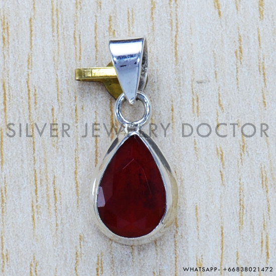 Ruby 925 Sterling Silver Pendant (SJWP-746)