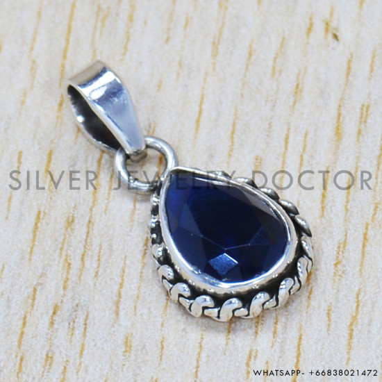 Sapphire 925 Sterling Silver Pendant (SJWP-748)