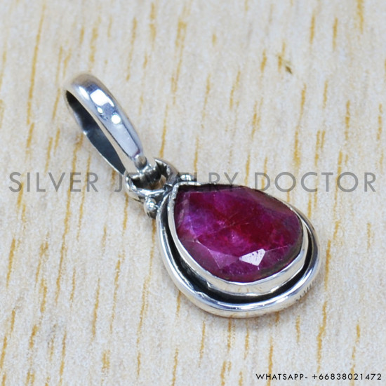 Ruby 925 Sterling Silver Pendant (SJWP-749)