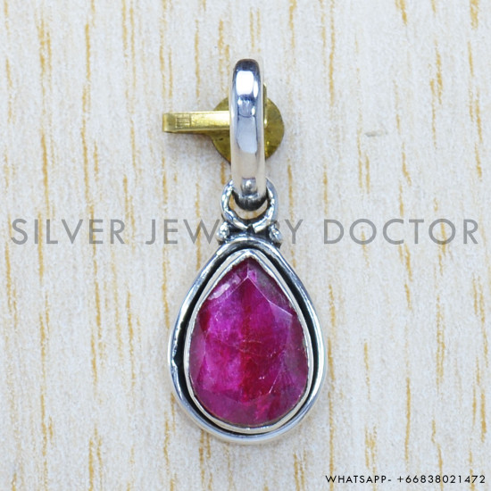 Ruby 925 Sterling Silver Pendant (SJWP-749)