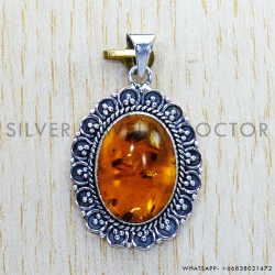 Amber 925 Sterling Silver Pendant (SJWP-753)