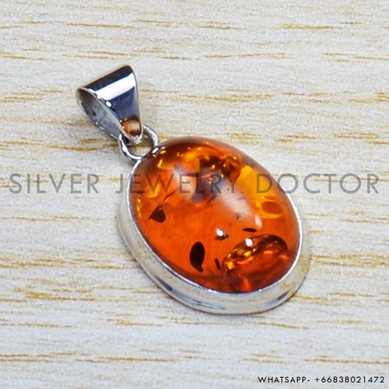 Amber 925 Sterling Silver Pendant (SJWP-759)