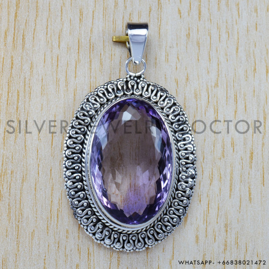 Amethyst 925 Sterling Silver Pendant (SJWP-76) Amethyst 925 Sterling Silver Pendant (SJWP-76)