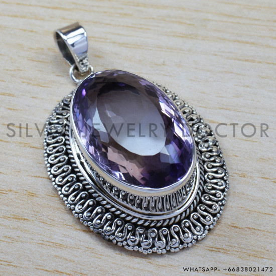 Amethyst 925 Sterling Silver Pendant (SJWP-76) Amethyst 925 Sterling Silver Pendant (SJWP-76)