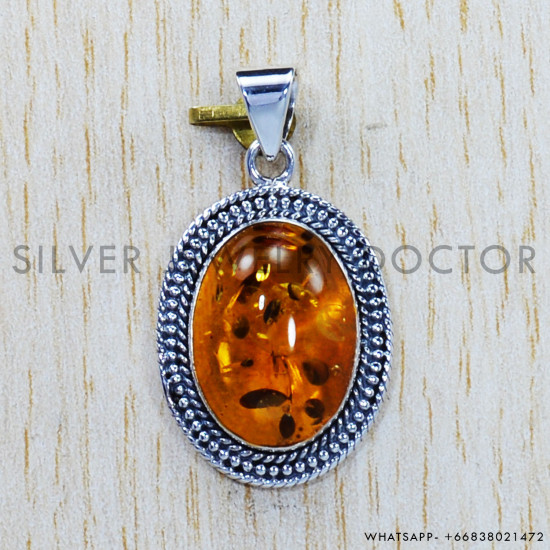 Amber 925 Sterling Silver Pendant (SJWP-760)