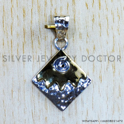 Silver And Brass 925 Sterling Silver Pendant (SJWP-762)