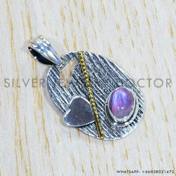Pink Moonstone 925 Sterling Silver Pendant (SJWP-765) Pink Moonstone 925 Sterling Silver Pendant (SJWP-765)
