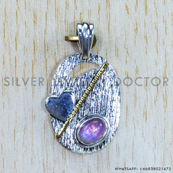Pink Moonstone 925 Sterling Silver Pendant (SJWP-765)