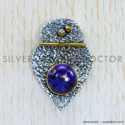 Purple Copper Turquoise 925 Sterling Silver Pendant (SJWP-770)