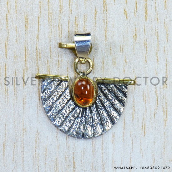 Amber 925 Sterling Silver Pendant (SJWP-772)