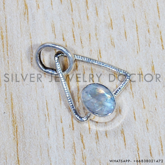Rainbow Moonstone 925 Sterling Silver Pendant (SJWP-777)