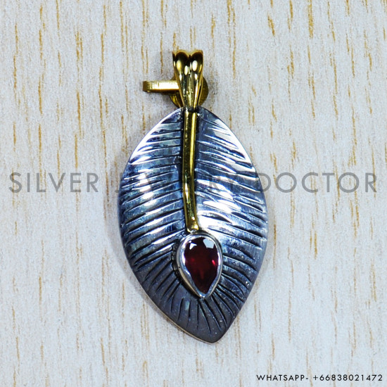 Garnet 925 Sterling Silver Pendant (SJWP-778)