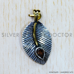 Smoky Quartz 925 Sterling Silver Pendant (SJWP-779)