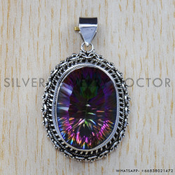 Mystic Topaz 925 Sterling Silver Pendant (SJWP-78)