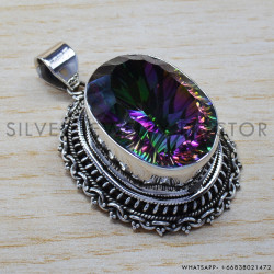 Mystic Topaz 925 Sterling Silver Pendant (SJWP-78)
