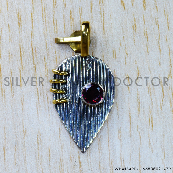 Garnet 925 Sterling Silver Pendant (SJWP-780)