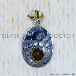 Smoky Quartz 925 Sterling Silver Pendant (SJWP-781)