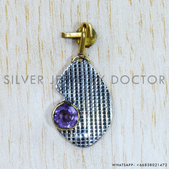 Amethyst 925 Sterling Silver Pendant (SJWP-782)