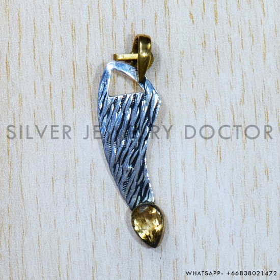 Citrine 925 Sterling Silver Pendant (SJWP-786)