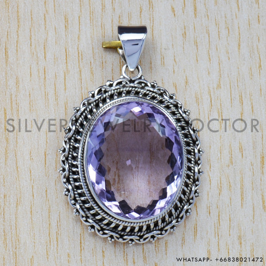 Amethyst 925 Sterling Silver Pendant (SJWP-79)