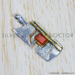 Carnelian 925 Sterling Silver Pendant (SJWP-794)