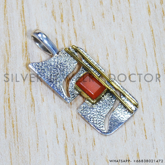 Carnelian 925 Sterling Silver Pendant (SJWP-794)