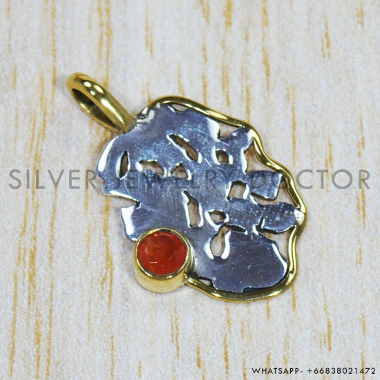 Carnelian 925 Sterling Silver Pendant (SJWP-799)