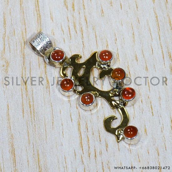 Carnelian 925 Sterling Silver Pendant (SJWP-801)