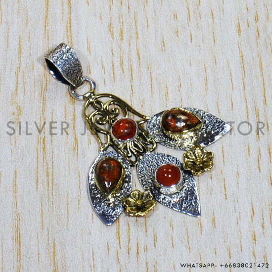 Multi Gemstones 925 Sterling Silver Pendant (SJWP-806)