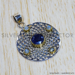 Multi Gemstones 925 Sterling Silver Pendant (SJWP-807)