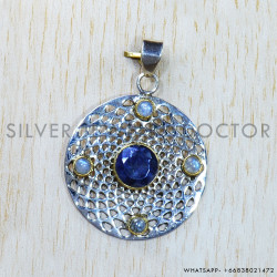 Multi Gemstones 925 Sterling Silver Pendant (SJWP-807)