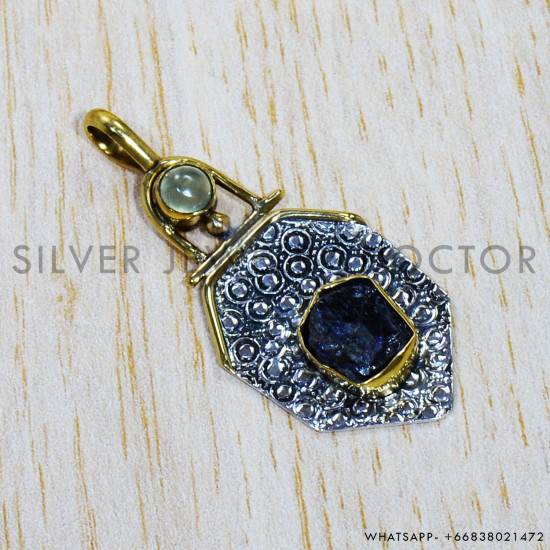 Multi Gemstones 925 Sterling Silver Pendant (SJWP-809)