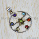 Multi Gemstones 925 Sterling Silver Pendant (SJWP-815)