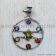 Multi Gemstones 925 Sterling Silver Pendant (SJWP-815)