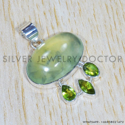 Multi Gemstones 925 Sterling Silver Pendant (SJWP-820)