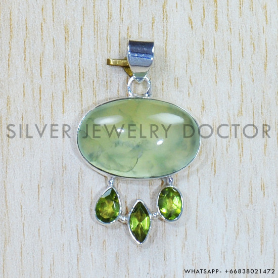 Multi Gemstones 925 Sterling Silver Pendant (SJWP-820)