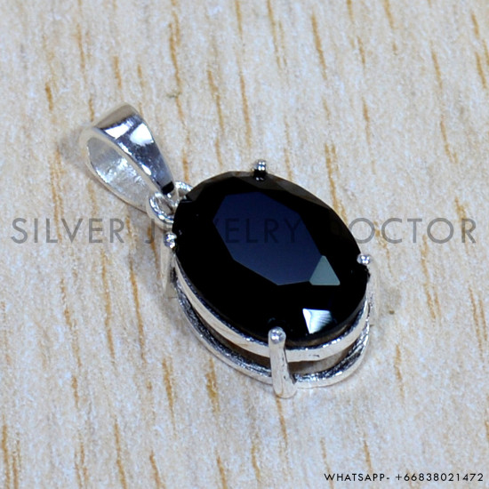 Black Onyx 925 Sterling Silver Pendant (SJWP-828) Black Onyx 925 Sterling Silver Pendant (SJWP-828)