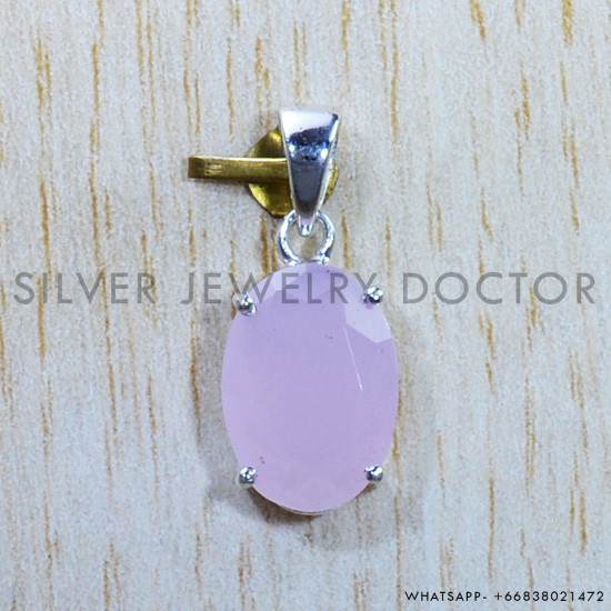 Rose Quartz 925 Sterling Silver Pendant (SJWP-830) Rose Quartz 925 Sterling Silver Pendant (SJWP-830)