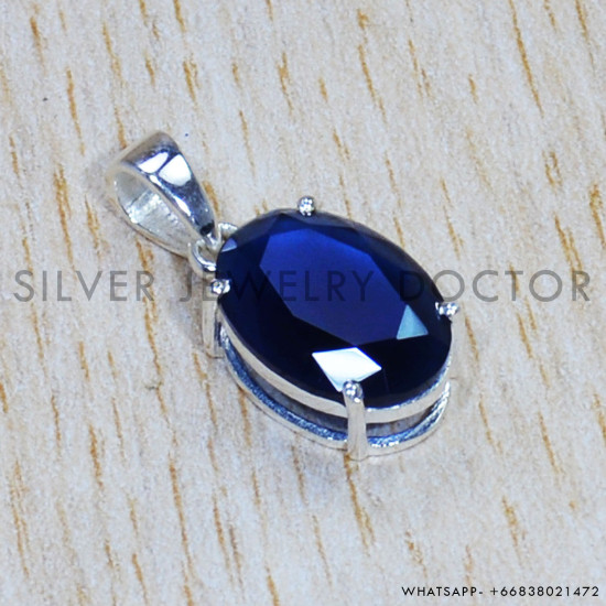 Sapphire 925 Sterling Silver Pendant (SJWP-832) Sapphire 925 Sterling Silver Pendant (SJWP-832)