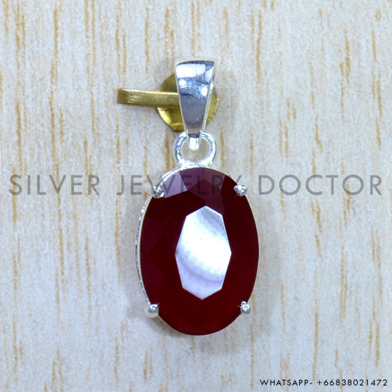 Ruby 925 Sterling Silver Pendant (SJWP-833)