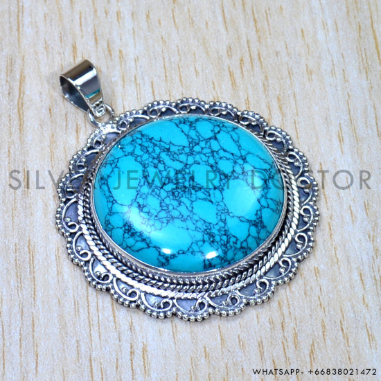 Turquoise 925 Sterling Silver Pendant (SJWP-835) Turquoise 925 Sterling Silver Pendant (SJWP-835)