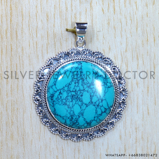 Turquoise 925 Sterling Silver Pendant (SJWP-835) Turquoise 925 Sterling Silver Pendant (SJWP-835)
