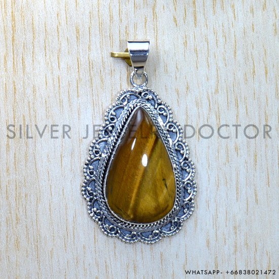 Tiger Eye 925 Sterling Silver Pendant (SJWP-837) Tiger Eye 925 Sterling Silver Pendant (SJWP-837)